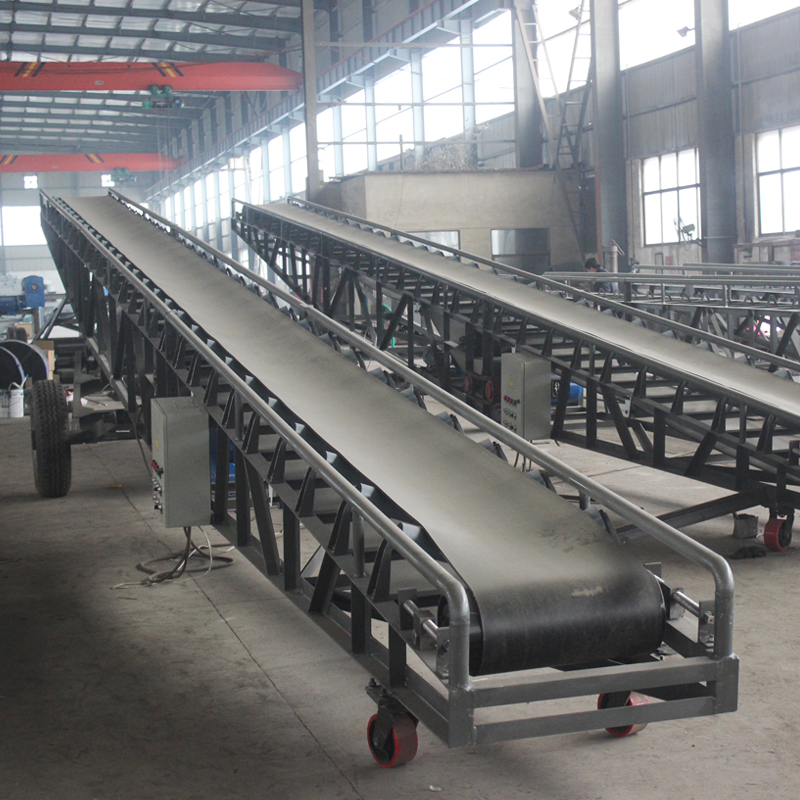 Herringbone Pattern Belt Biomass Portable Rubber Belt Conveyor