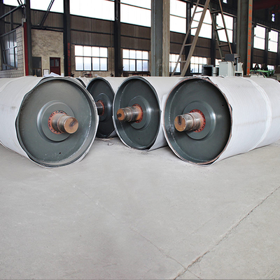 Long Distance Belt Conveyor Diamond Shape Rubber Lagging Pulley